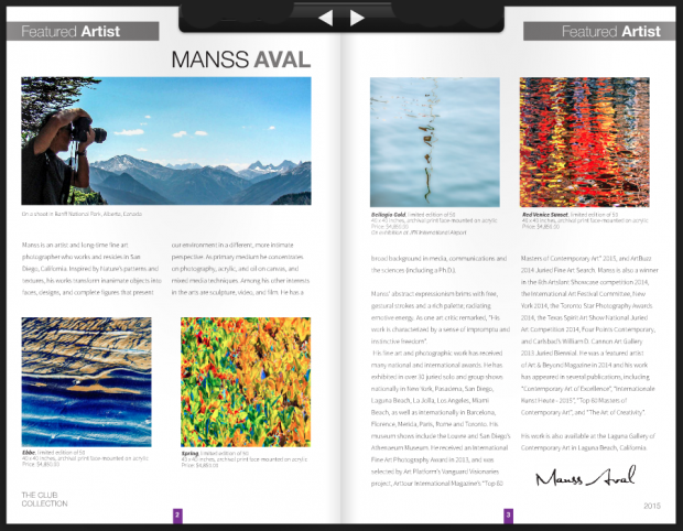 Manss Aval featured in The Club Collection Catalog